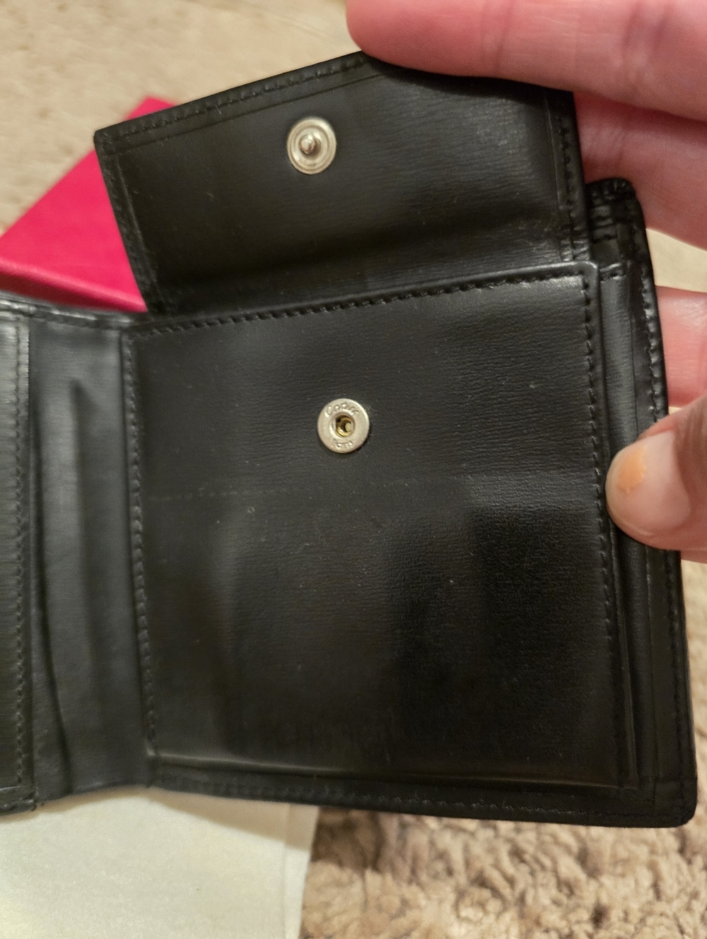Cartier Bifold wallet Cards Case Holder Black Leather Logo With Box - Picture 4 of 15